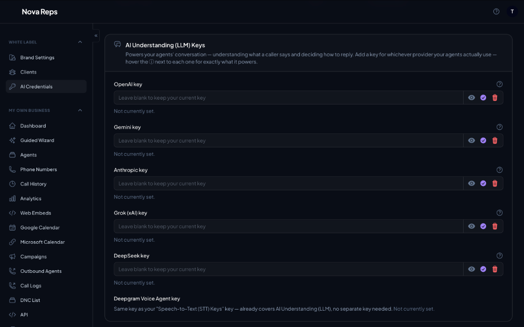 Bring Your Own Key AI Credentials Management for OpenAI, Gemini, Claude, Grok, DeepSeek